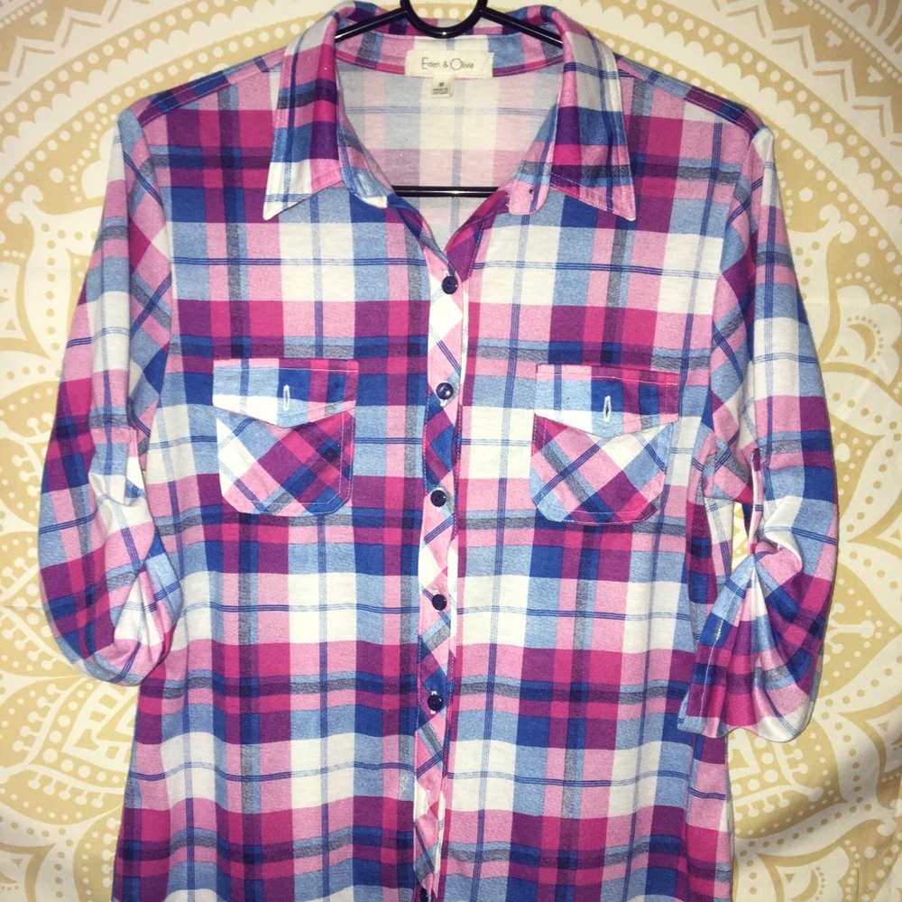 Eden & Olivia 💖💙 Plaid Shirt